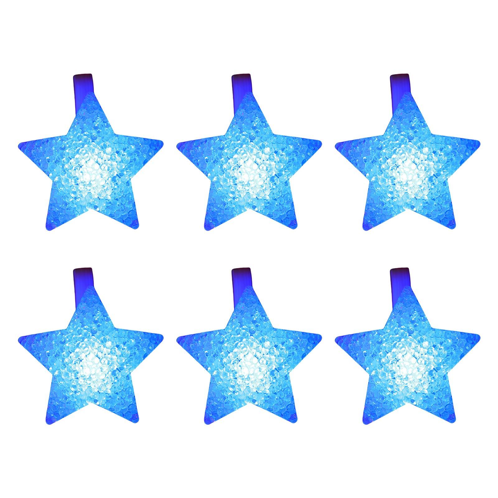 

Набор из 6 разноцветных мигающих светодиодных браслетов, светодиодные браслеты со звездой для полного погружения в атмосферу вечеринки синий