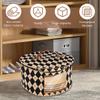 Hat Storage Box Non Woven Household Goods Sundries Storage with Clear Side Window and Handle Large Capacity Round Travel Bags
