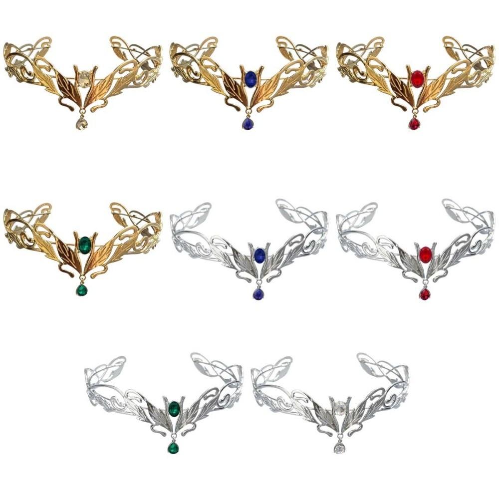 Elegant King Round Elves Crown Baroque Zinc Zinc Alloy Rhinestone Headdress Goddess Tiaras  Wedding Ceremony