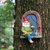 Gnome Tree Hugger, Drinking Dwarf Window Decoration, Creative Resin Outdoor Tree Decoration For Garden Landscape, Hanging Crafts