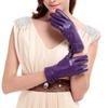 Meier Genuine Leather Sheepskin Gloves - Warm Gloves - Genuine Leather Pleated 3-piece Leather Buckle Set - Ku-125