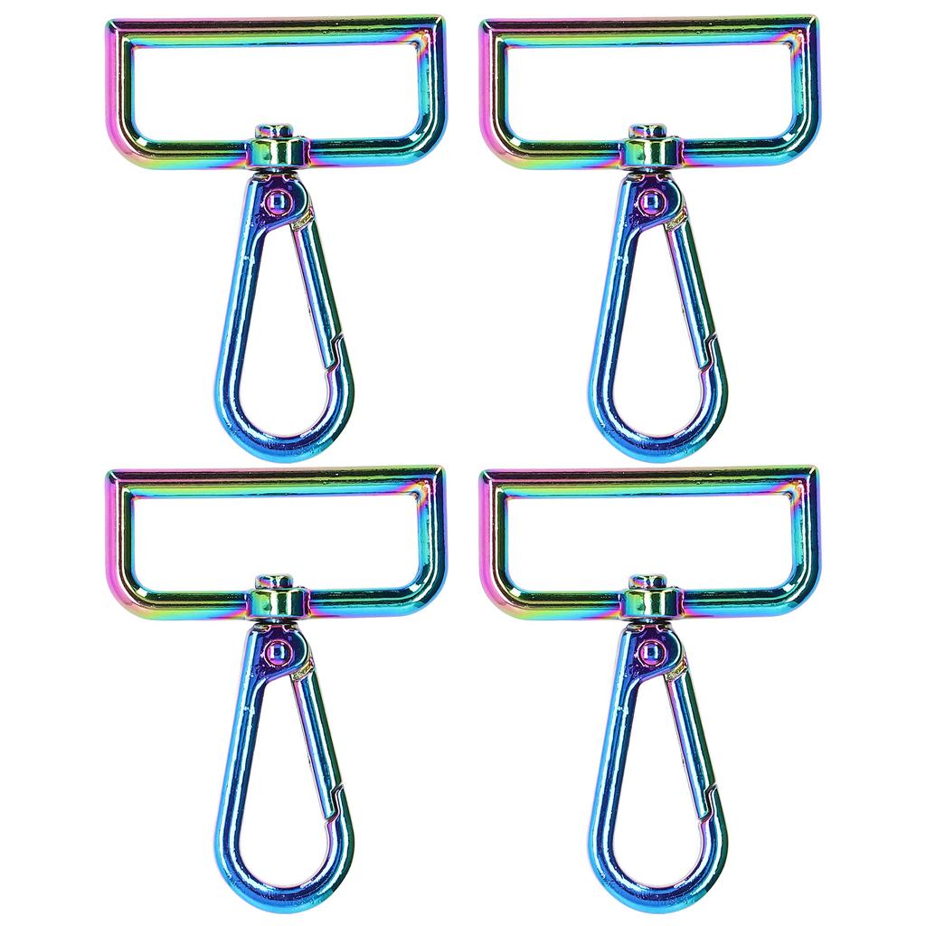 4pcs Carabiner Keychain 38mm 1.5in Sturdy Metal Structure Large Rotating Eyelet Attractive Decorative Clip for Crafts