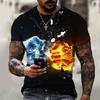 3D Digital Print T-shirt, Teenage Men's Short-sleeve Top, Versatile and Breathable