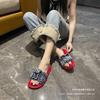 Thick-soled One-word Cool Slippers Fashionable Retro Denim Slippers Outer Wear Design Sense Beach Shoes Sandals Women's Foreign Trade
