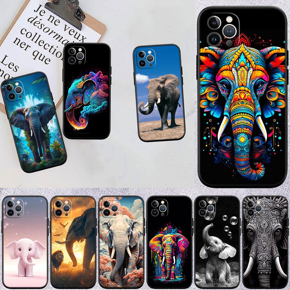 LO4 Animal Elephant Soft Shell Phone Case for Samsung Galaxy S20 S21 S22 Ultra FE + Plus A21S A22 A24 A25 A26 A30 A30S A31