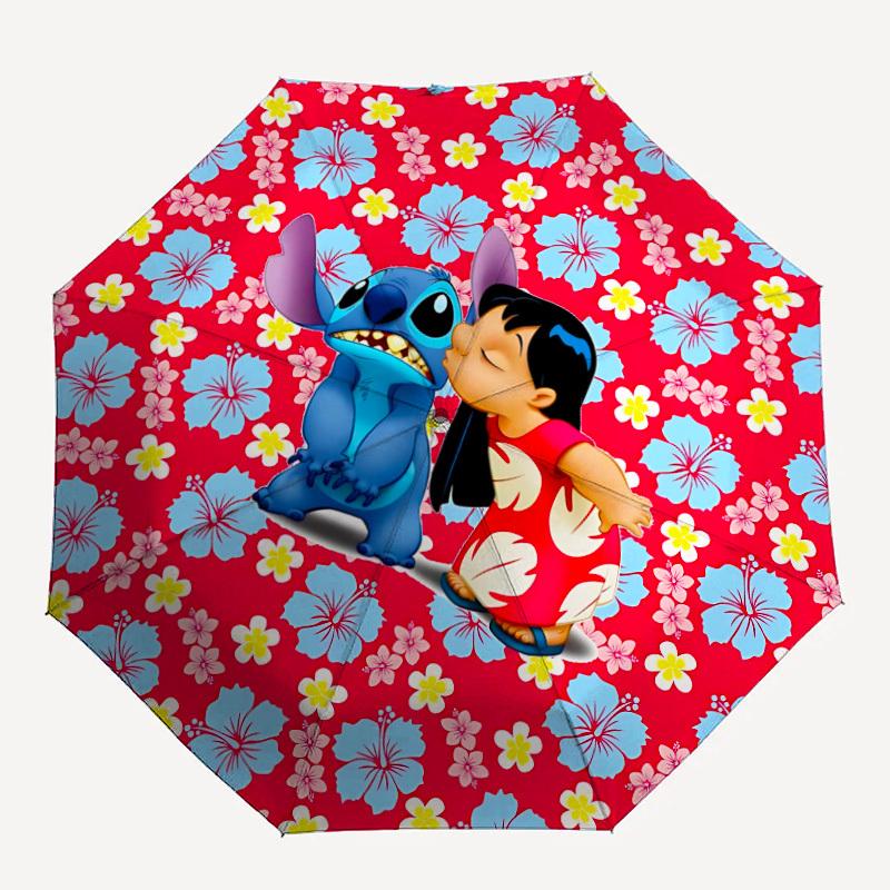 

1pc Stitch, Lilo Design Automatic Opening/Closing Folding Umbrella with 8 Iron Ribs, Portable Sunshade for Men and Women yy250731097
