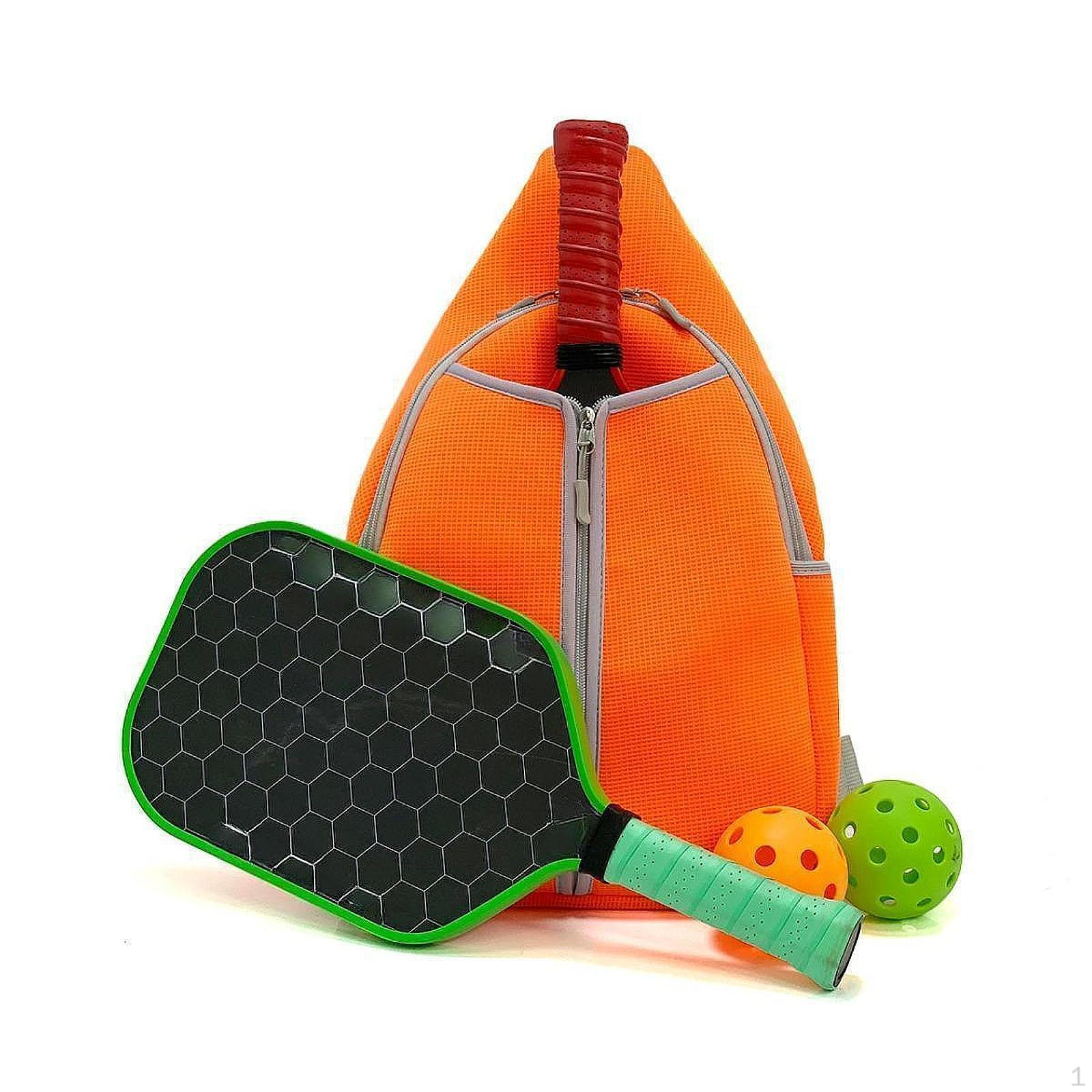 

Большая вместительная сумка-слинг для хранения ракеток для пиклбола оранжевый