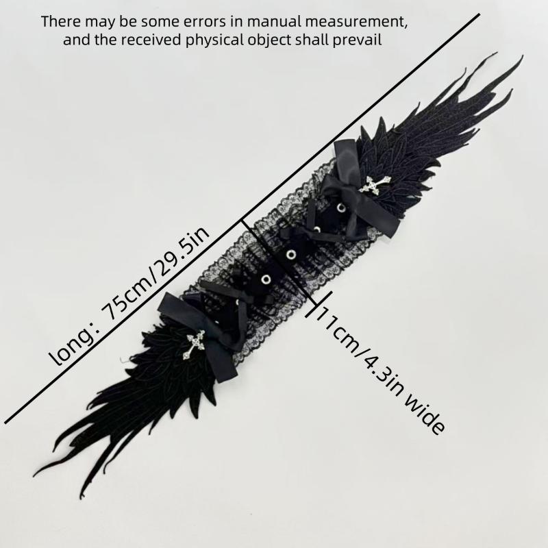 Gothic Lolita Cosplay Headwear Sweet Lovely Girl Harajuku Subculture Wing Angel Lace Flounce Fold Headband Hair Accessories