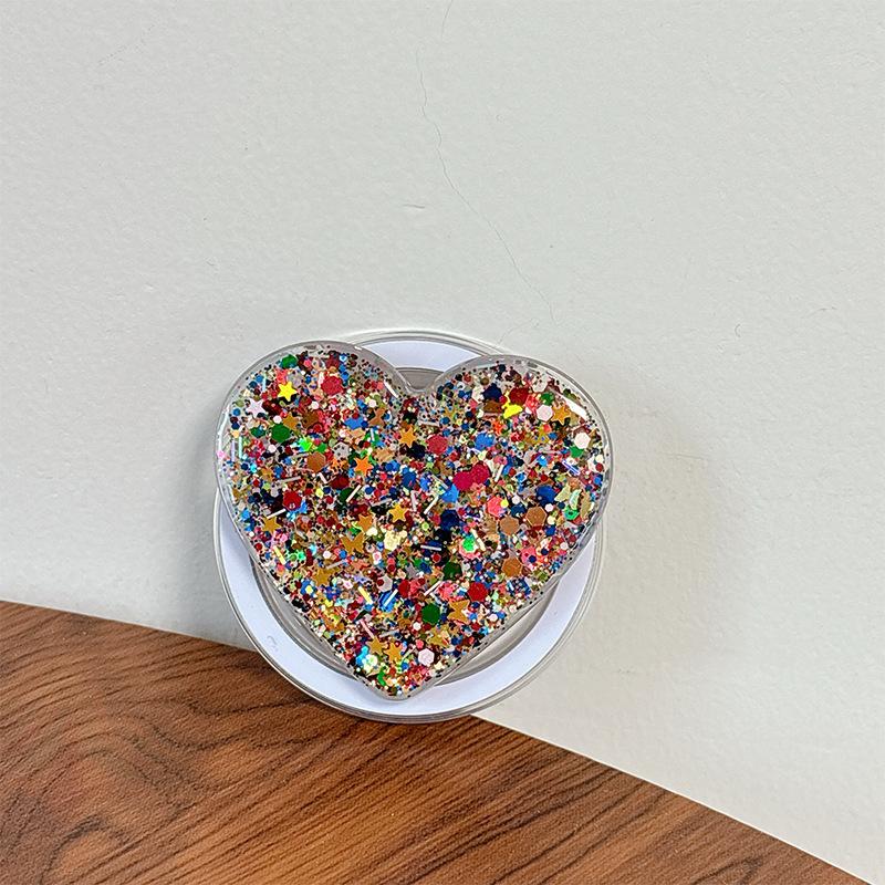 Japanese Small Fresh Heart-Shaped Mobile Phone Airbag Bracket Magnetic Suction Creative Ring Lazy Grip Portable