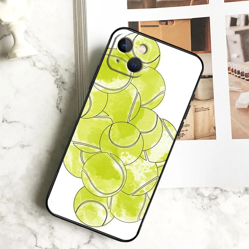 

Tennis Racket Tennis Ball Phone Case For iPhone 17 16 15 14 12 11 13 Pro Max Plus 12 13 Mini 16e 17 Air Cover Coque iPhone 12 Pro