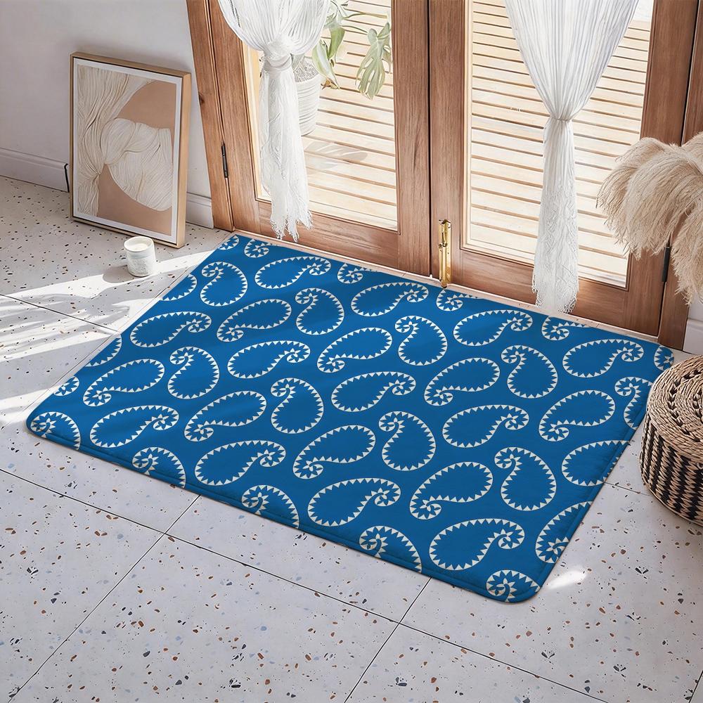 

Print P Paisley Floor Mat Eco Flannel Doormat Non Slip Odorless Indoor Floor Rug Soft Short Plush Home Mat 50x80cm