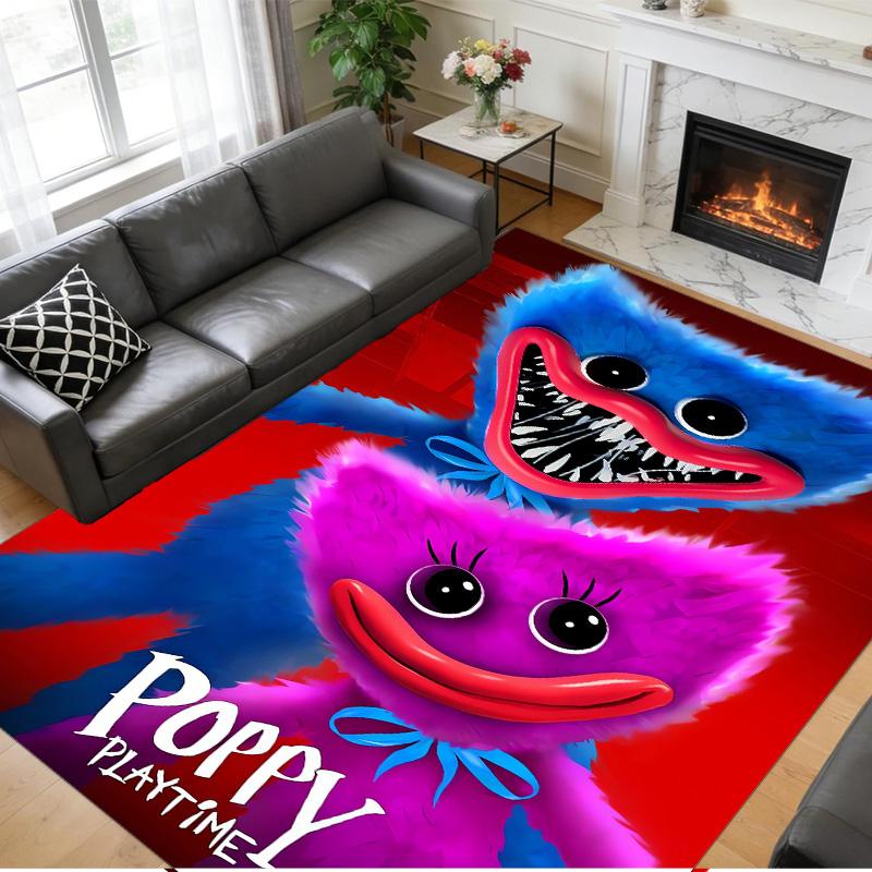 Poppy Playtime Print Crystal Velvet Plush Rug Anti?Slip Wear?Resistant Floor Carpet For Indoor Household Home Decoration