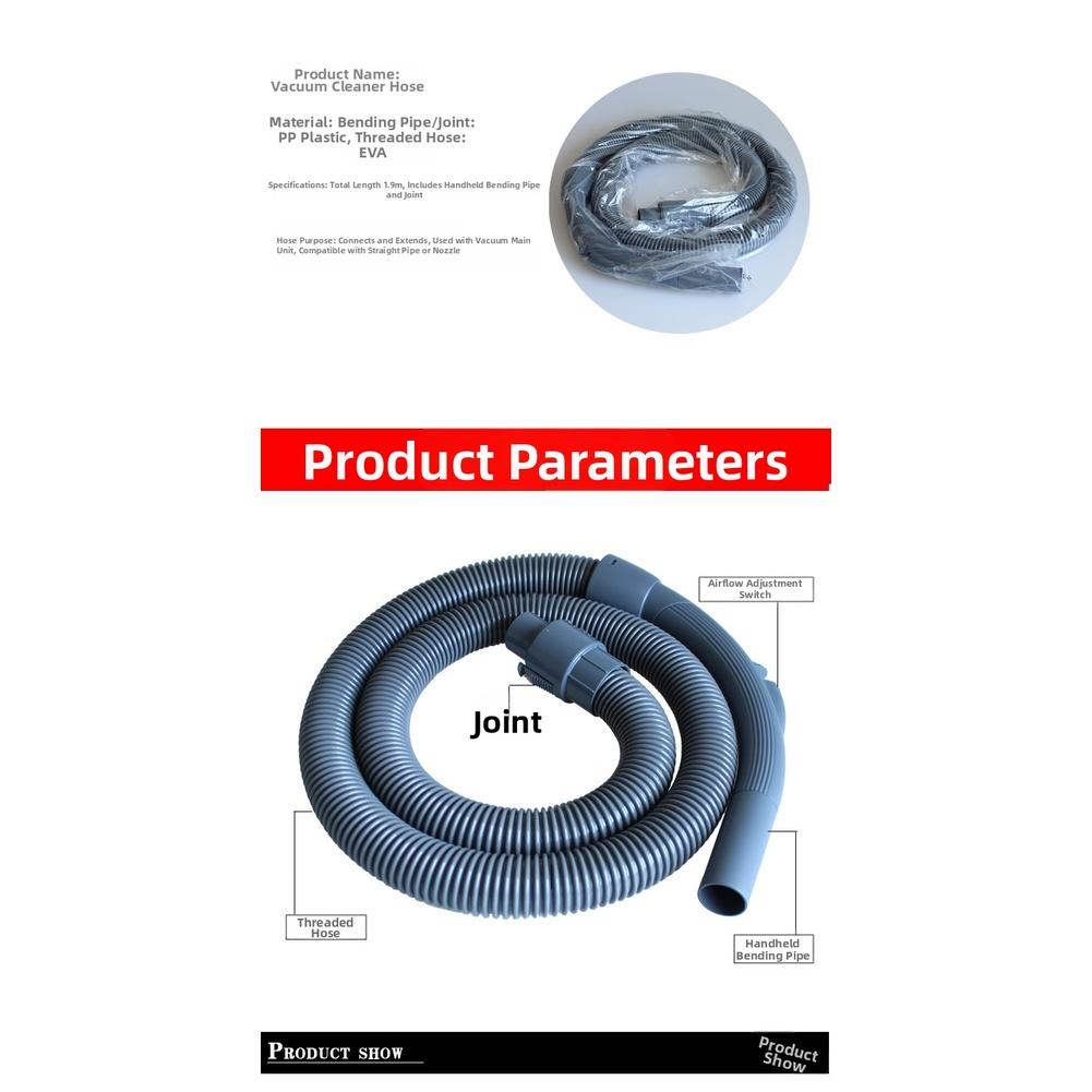 1pc 1.9-meter Hose Flexible Tube With Handle Replacement For FC8082 FC8083 FC8085 FC8086 FC8088 FC8089 Vacuum Cleaners Parts