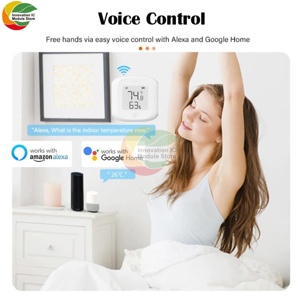 Tuya Smart WiFi/Zigbee Temperature and Humidity Sensor Remote Linked Indoor Hygrometer with Alexa Google Home Support