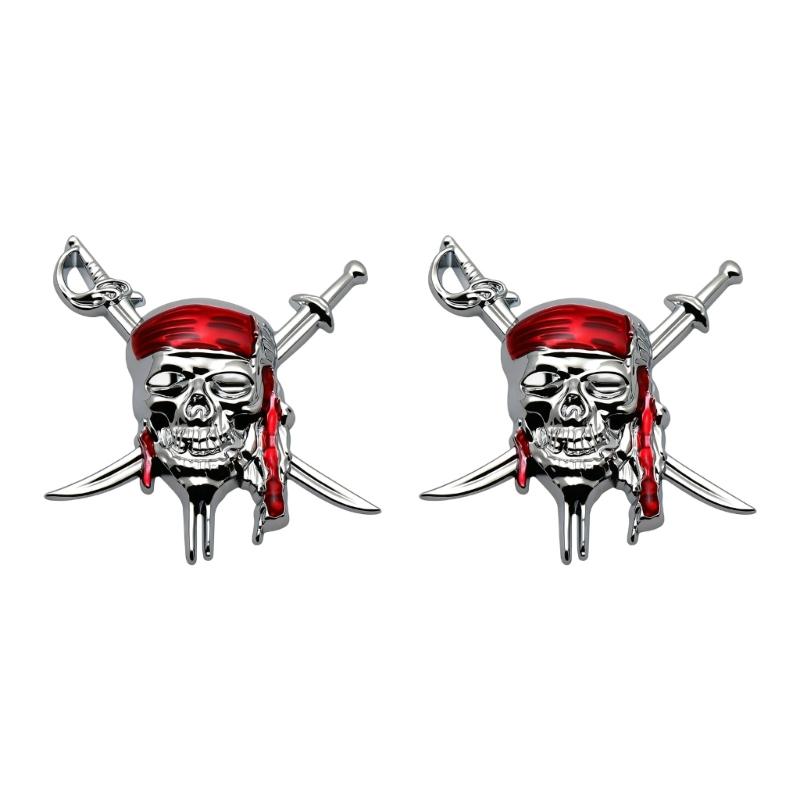 

1 Pair 3D Skull Metal Car Sticker Weatherproof Auto Emblem for Car Truck Universal Adhesive Sticker Easy Installation