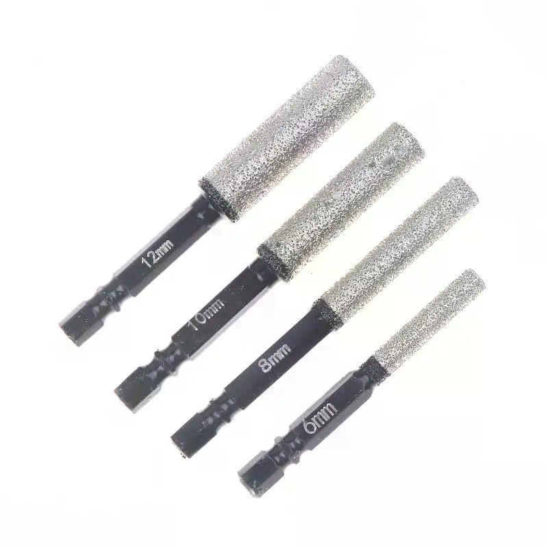 2Pcs 5-12mm Vacuum Brazed Dry Hole Maker Set - Porcelain/Granite/Marble/Tile Drill Bit for Wet and Dry Use