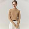 Lekasha 100% Pure Cashmere 12-Gauge Rolled Hem Turtleneck Sweater