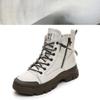 Podzimní a začáteční zimní boty z kůže, módní pro ženy, silná podrážka, vysoké kotníkové boty, značkové dámské ležérní šněrovací sportovní obuv
