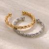 Hot-selling Stainless Steel Bracelet Woven Twist Steel Wire Open Bracelet Individual Cold Titanium Steel Color-retaining Jewelry