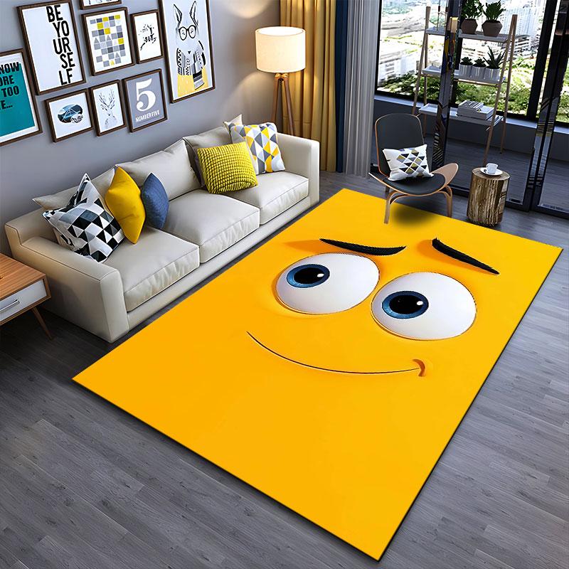Cheerful Yellow Smiley Face Suitable As a Non-slip Mat for the Living Room or Bedroom Sofa