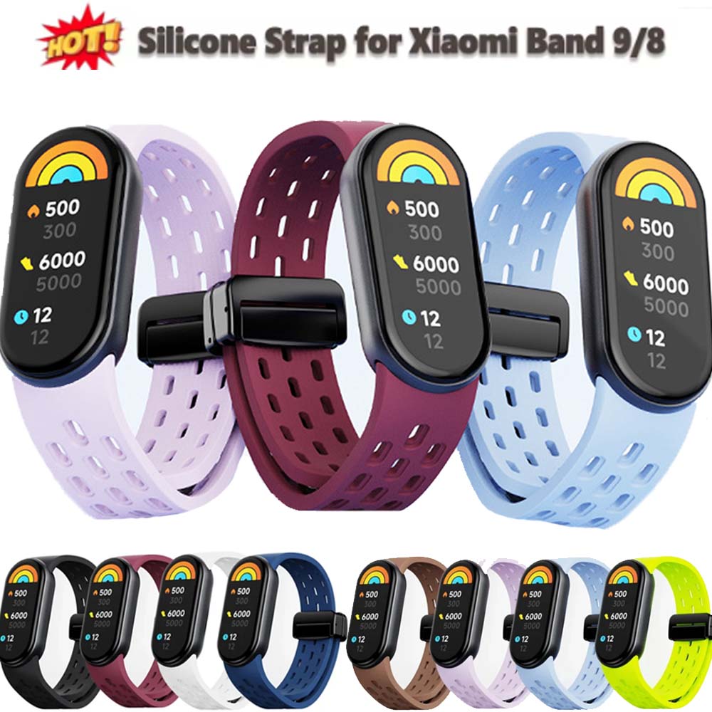 NEW Strap for Xiaomi Mi Band 9 Smart Watch Sport Silicone Bracelet for Mi Band 8 Replacement Wristband Miband 9/8 NFC Accessory