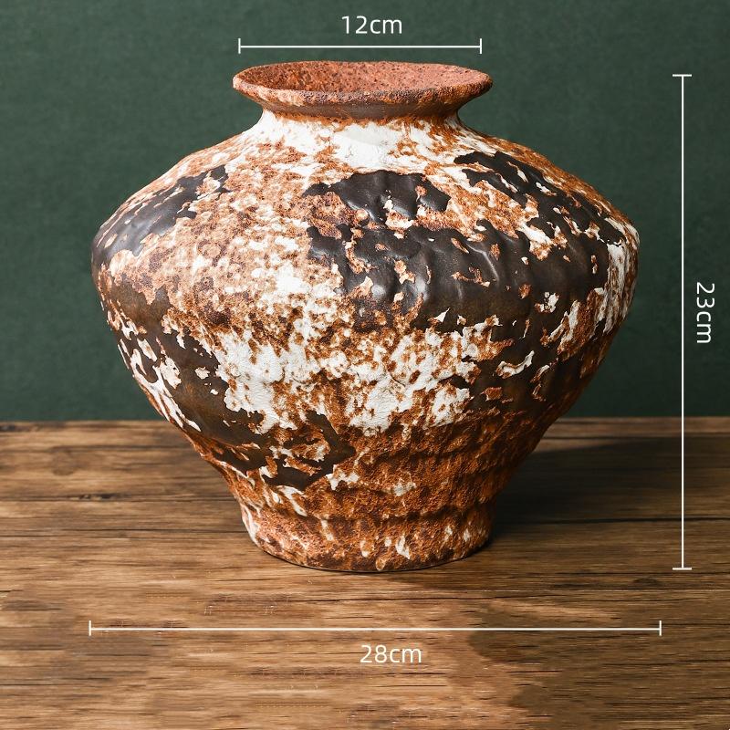 Kaba Seramik Vazo Fırında Dönüşmüş Porselen Vazolar Vazo Çiçek Düzenleme Aksesuarları Çin Tarzı Retro Kavanozlar