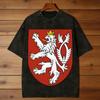 Coat of Arms of Czech Republic T-Shirts for Men O Neck Pure Cotton Washed T Shirt Short Sleeve Tee Shirt Plus Size Clothes