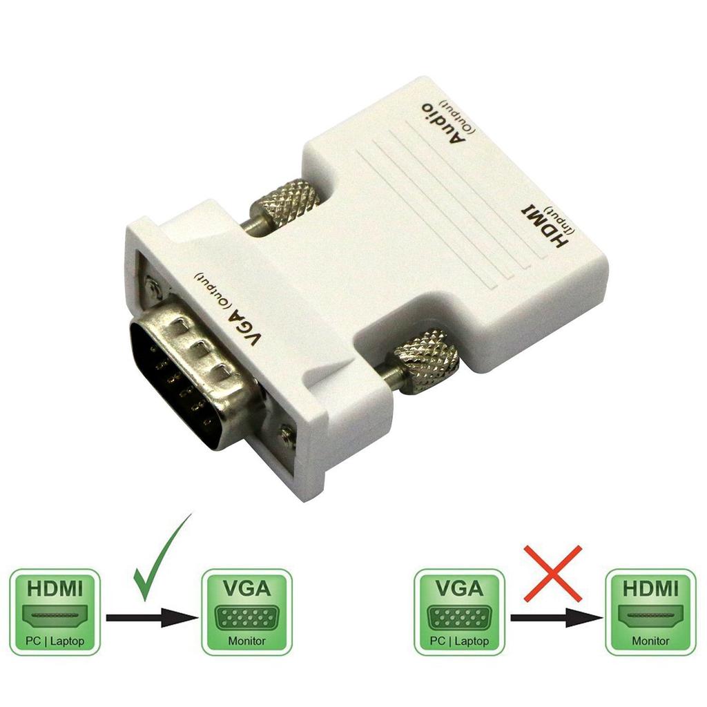 HDMI-kompatibel Hona till VGA Hane Omvandlare Med Ljudadapter Stödjer 1080P Signalutgång Omvandlare