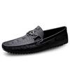 Spring Summer Mens Slip On Shoes Casual Leather Men Loafers Moccasins Driving Shoes Crocodile Pattern Man Walking Flats