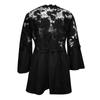 Womens Fashion Hollow Lace Stitching V-neck Flared Long Sleeve T-Shirt Tops