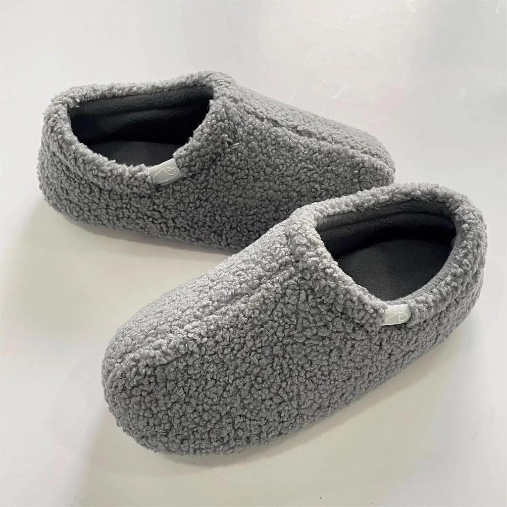 Ultra-Soft Home Cotton Shoes for Women Men, Cozy Teddy Fleece Slippers with Non-Slip Sole All-Wrap