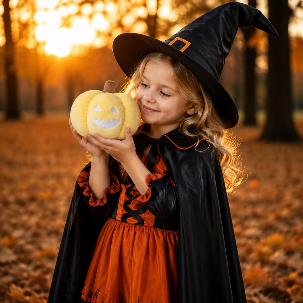 Halloween -in-the-Dark Pumpkin Plush Hanging Decoration for Kids