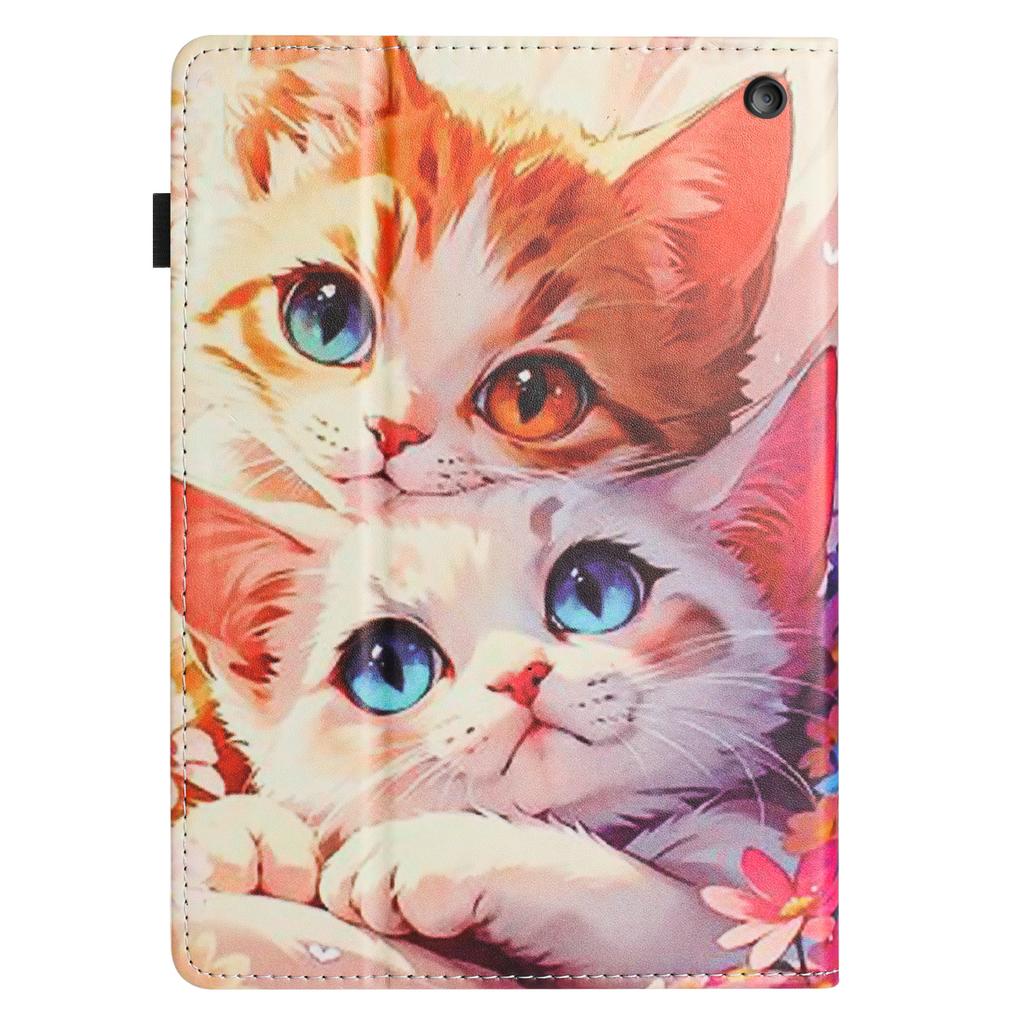 For Amazon Kindle Fire Max 11 2023 Tablet Case Litchi Texture Pattern Printing Leather Cover Auto Sleep/Wake with Card Holder