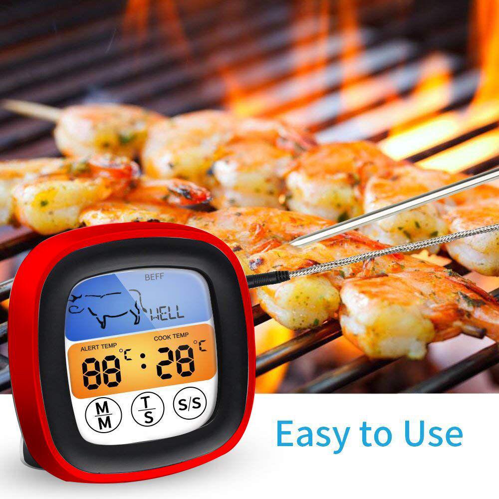 Digital BBQ Touch Thermometer with Meat Alarm