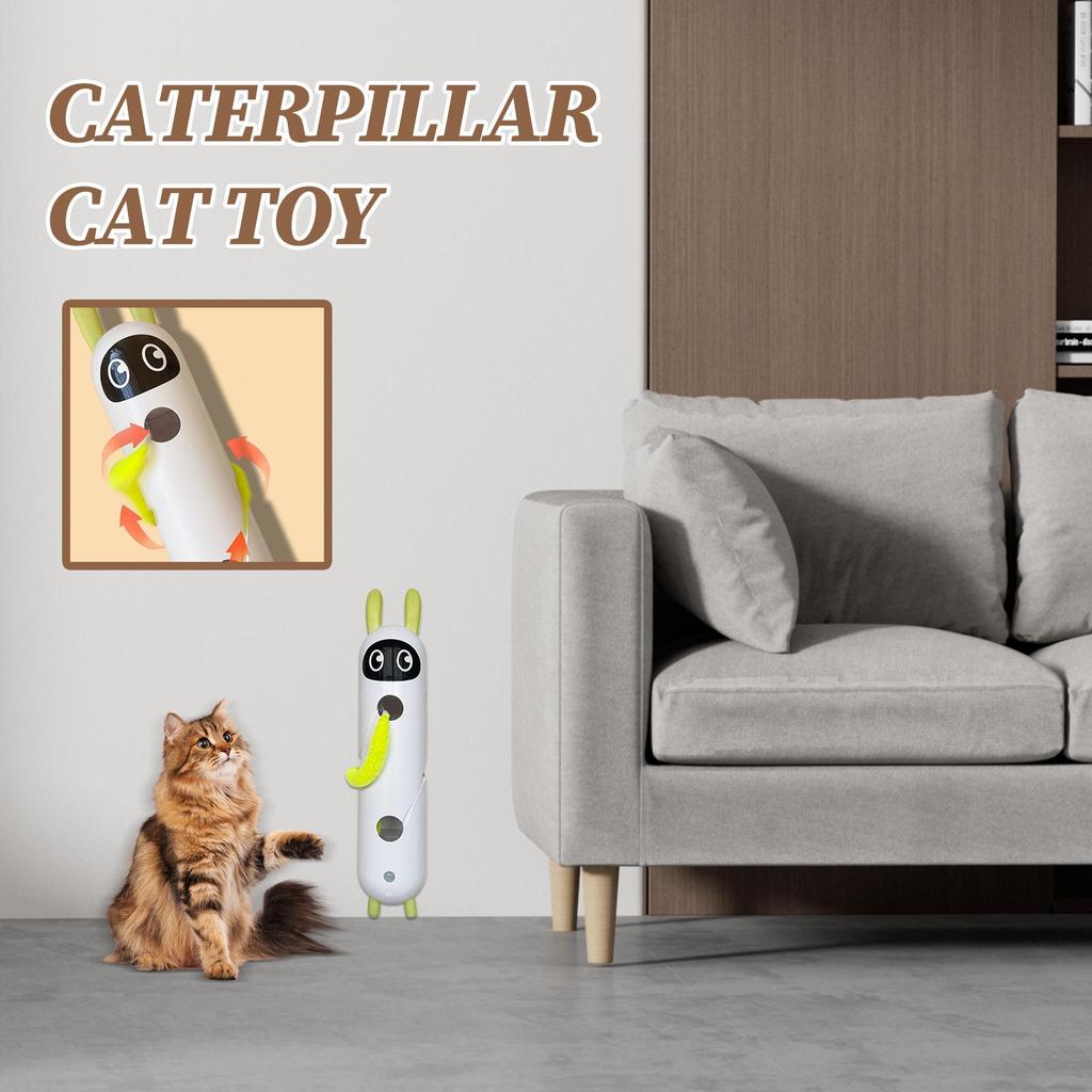 Elektrikli Kedi Oyuncağı USB Şarjlı Yavru Kedi Oyuncağı Bilişsel Eğitim İçin Otomatik Oyun Beyin Geliştirme Zenginleştirme İç Mekanlarda Can Sıkıntısı Giderme