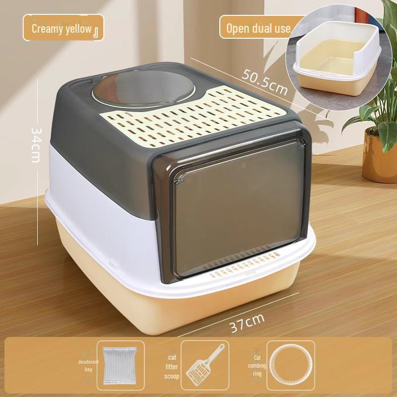 

Закрытый лоток для кошачьего туалета с верхним входом, большой и устойчивый к запахам Pet Supplies