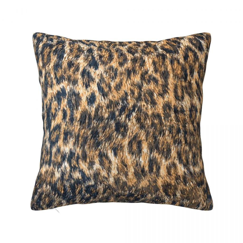 Leopard Cheetah Fur Wildlife Print Square Pillowcase Pillow Cover Polyester Cushion Decor Comfort Throw Pillow for Home Car