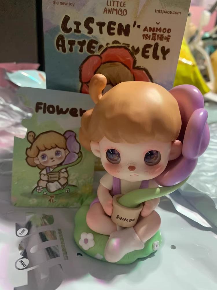 In Stock Genuine Tntspace Amo Anmoo Listen Series  Cute Animation Desktop Handmade Ornaments Doll Kawaii  Toys