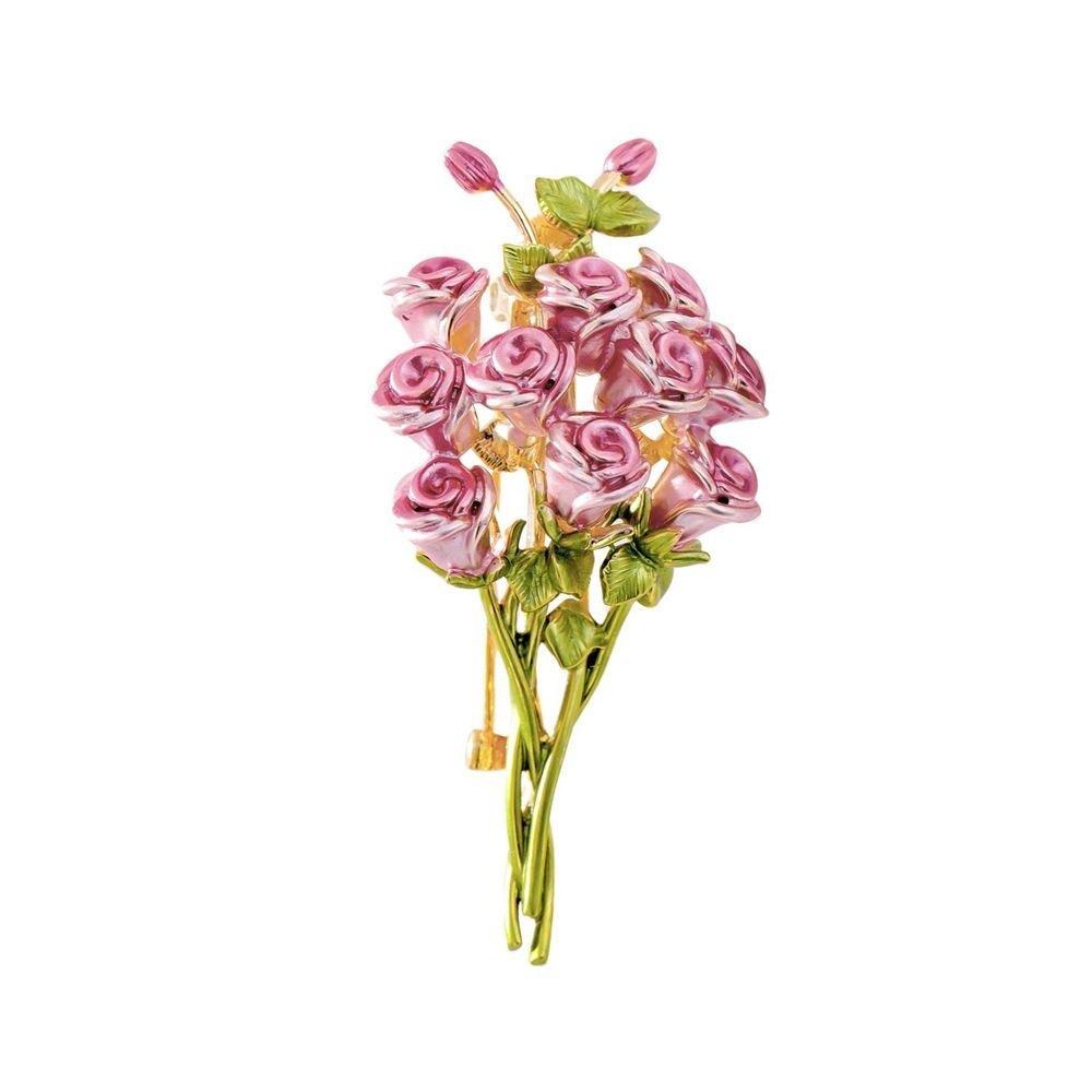 Exquisite Design Enamel Brooches Enamel Material Rose Bouquet Brooches  Men