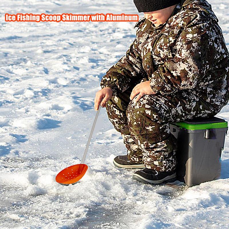 Aluminum Alloy Ice Fishing Gear winter fishing ice fishing spoon Comfortable and non-slip Easy to carry Outdoor ice fishing tool