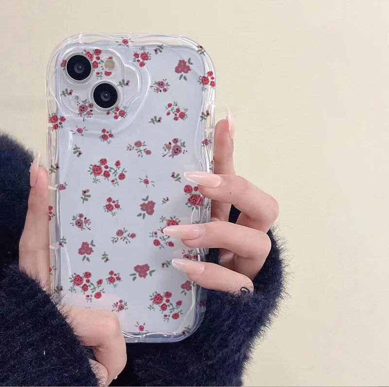 Daisy Cherry Case For Samsung Galaxy A56 A55 5G A15 A54 A16 A35 A14 A26 A36 S25 S24 Ultra S22 S21 Plus S23 FE Wavy Edge Cases