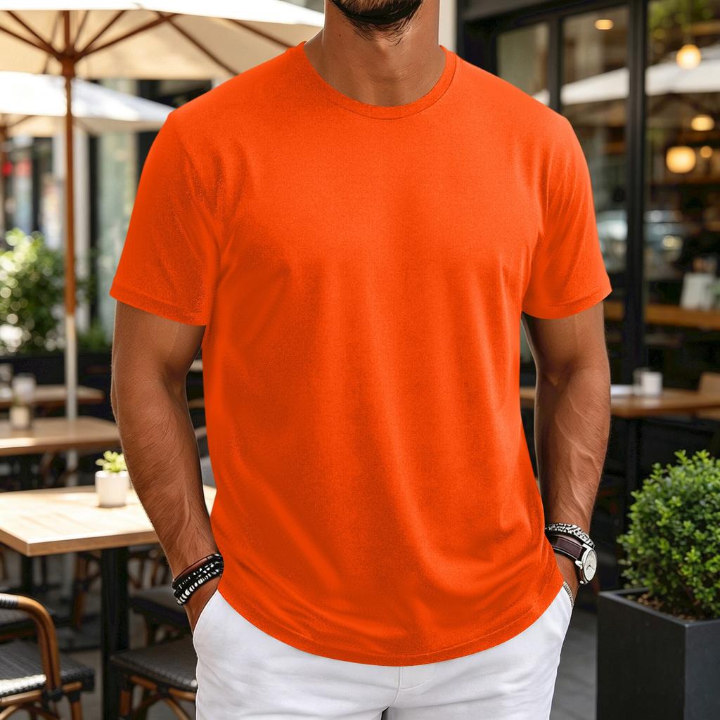 T-shirt da uomo girocollo a maniche corte, sottile, traspirante, elasticizzata, strato base per allenamento fitness