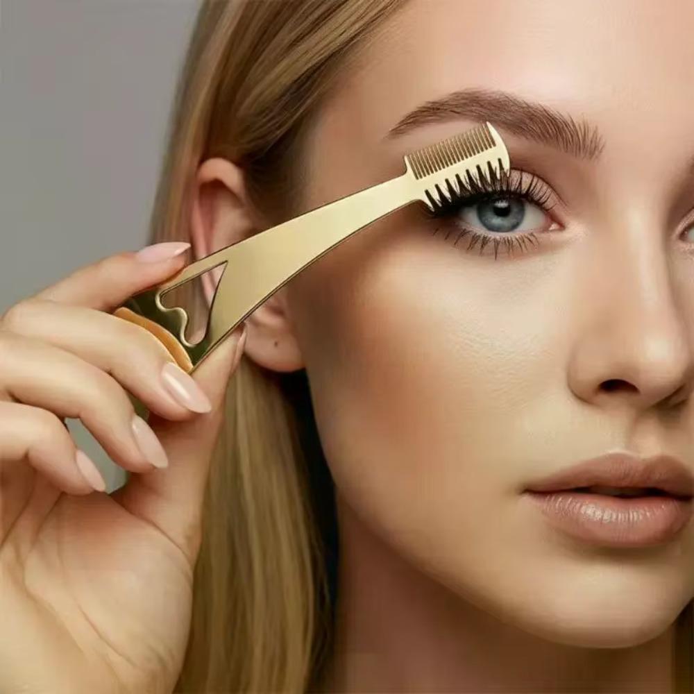 Delicate Finish 3-In-1 Eyelash Brush Long Wear Eyeliner Aid Tool  Makeup Artist