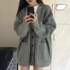 Autumn Winter Women Cardigan Sweater Coats Fashion Female Long Sleeve V-neck Loose Knitted Jackets Casual Sweater Cardigans