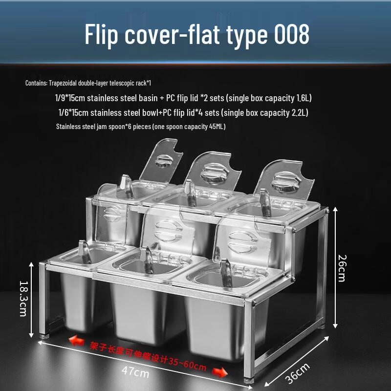 Tangyu Stainless Steel Flip-Lid Condiment Box