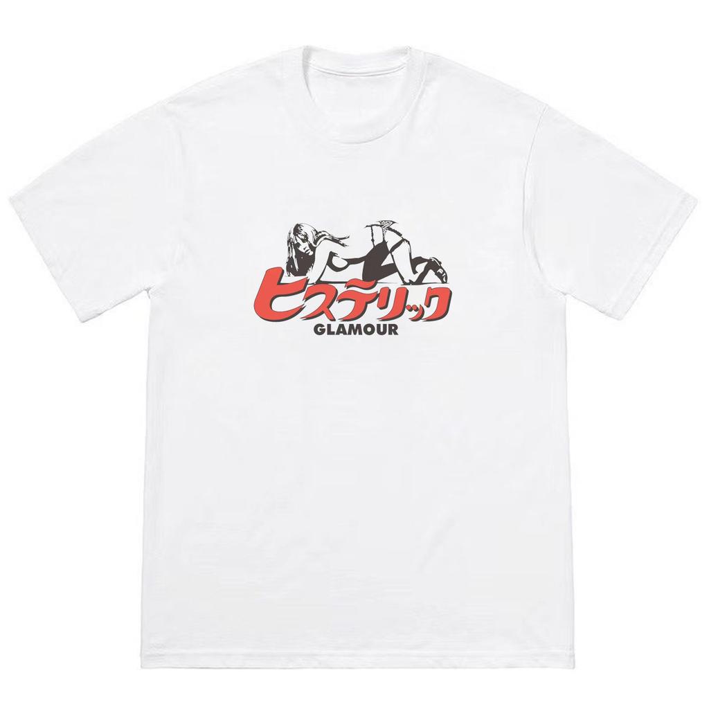 2026 Hysteric Glamour T-shirt American Retro Tee Street Culture Tide Brand T-shirt Niche High Quality Trend Short Sleeve Ins