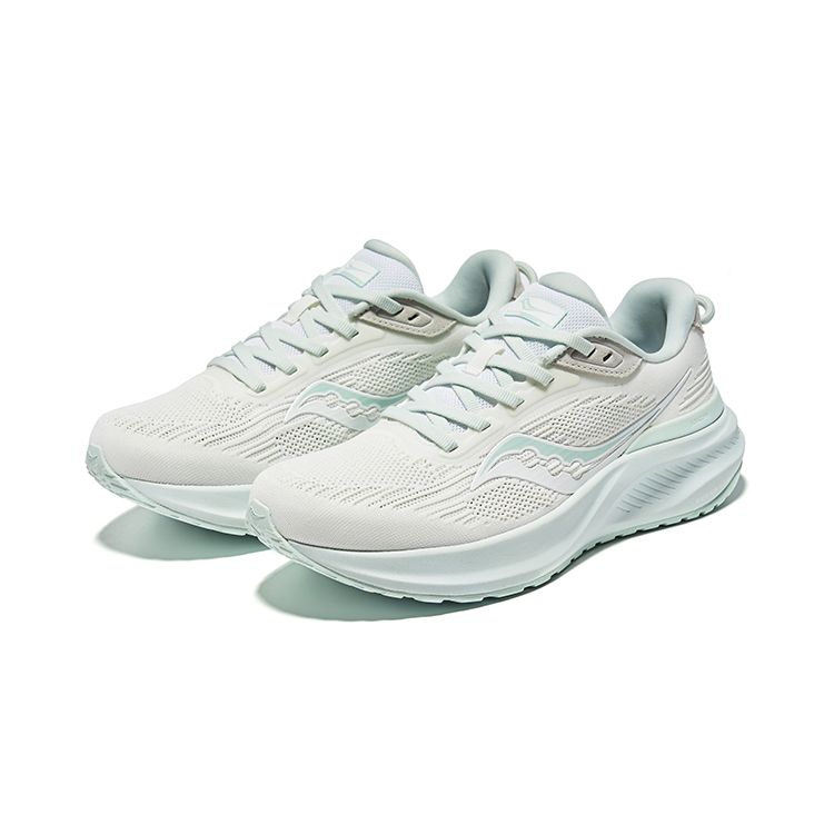 Saucony Puff 2 Comfortable Trendy Versatile Cushioning Low-Top Marathon Running Shoes Women sneaker White Green S18220-1
