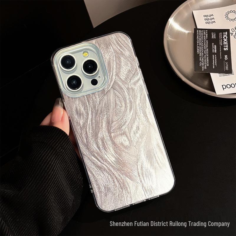 Apple iPhone 16 Pro Feather Yarn Large Hole Case, IMD Material, Painted Design.