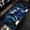 Gaming Mouse Pad Large Desk Mat Antislip Rubber Base Stitched Edges Red Black Anime Guy with Fist Print for Gaming