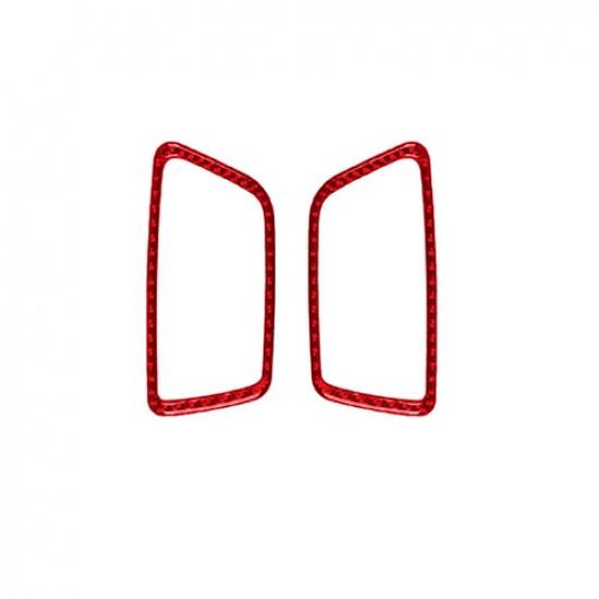 Red Carbon Fiber Interior Front Door Handle Frame Cover Trim For Toyota Tacoma